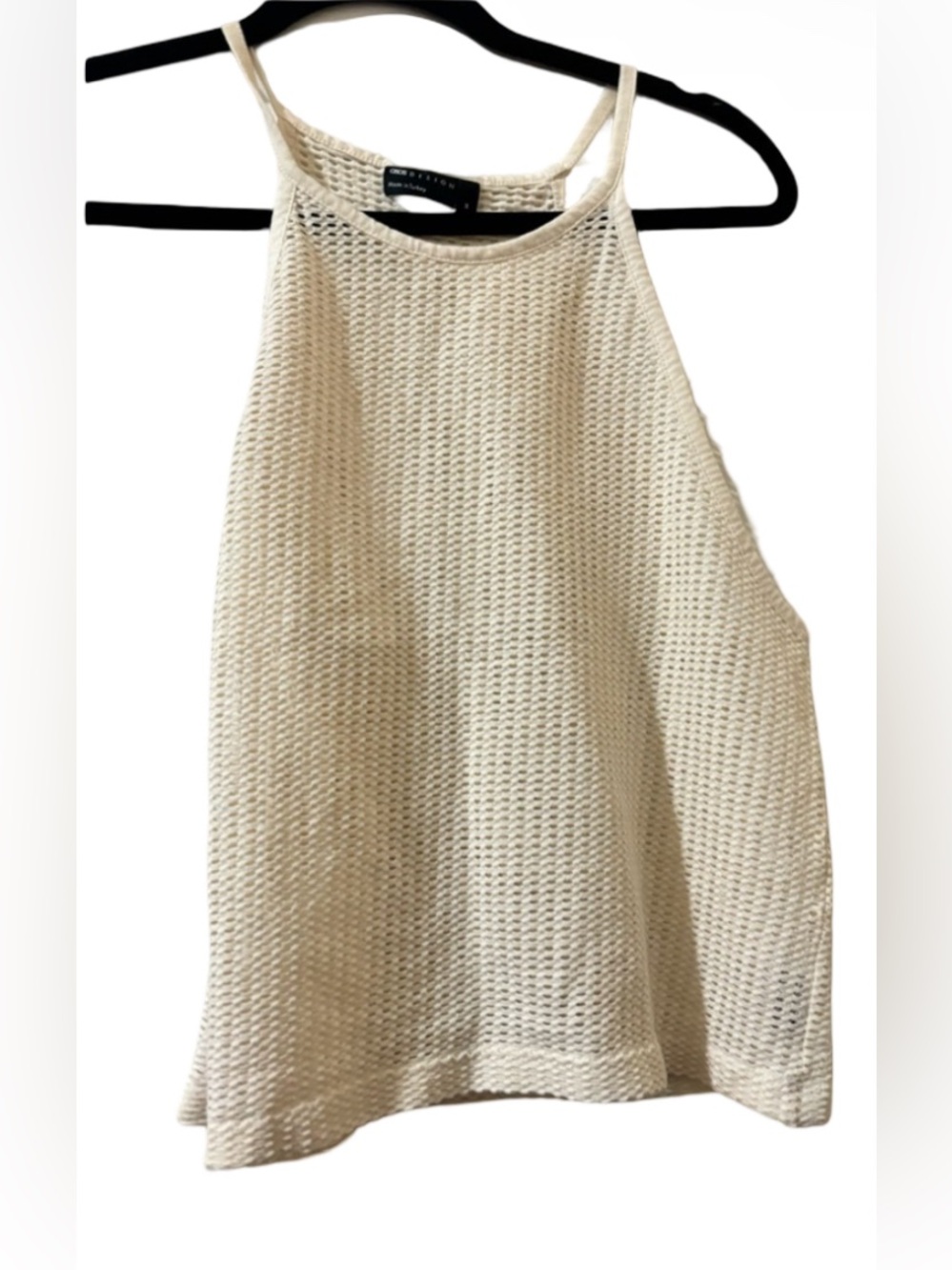 ASOS DESIGN White Cream Mesh Knit Tank Top Men’s Medium Sleeveless Shirt